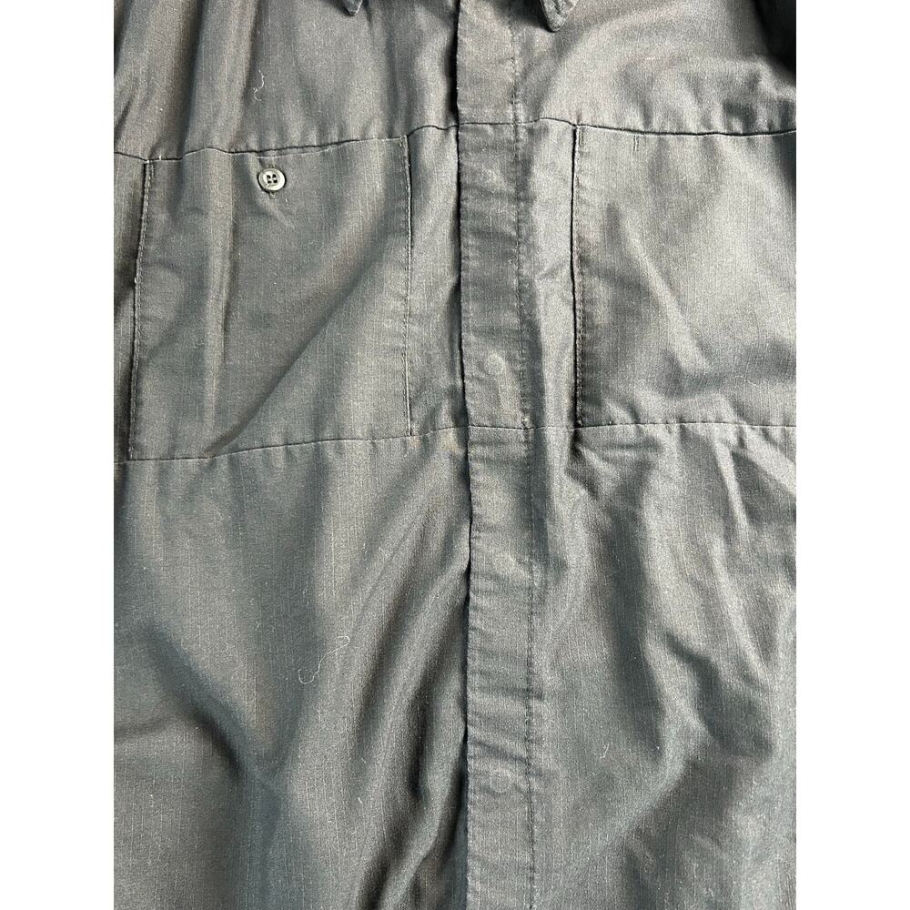 Red Kap Men's L Short Sleeve Mechanic Work Shirt Black Industrial Uniform - Picture 3 of 10